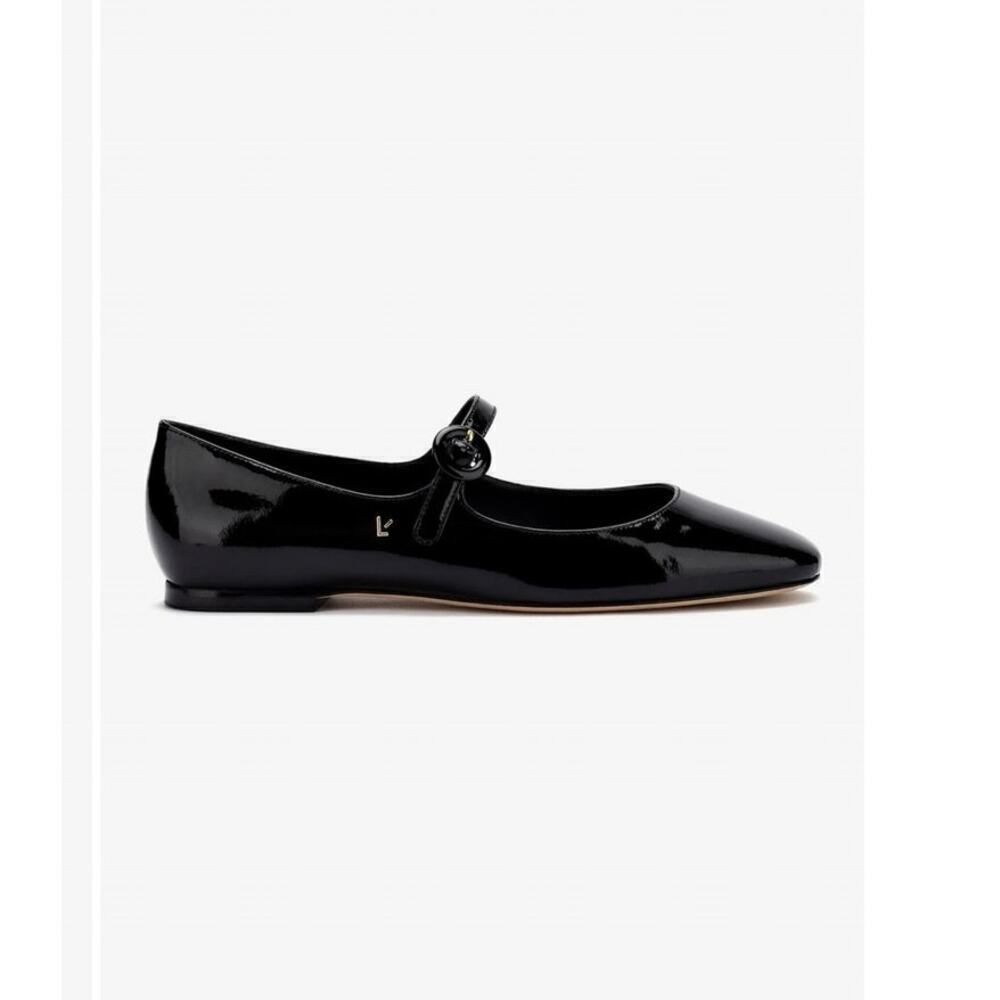 New Larroude Blair black patent Mary Jane Ballet Flat size 7